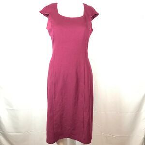 United‎ Colors of Benetton Dress Womens Sz 2 Burgundy Knit Stretch Pencil Sheath